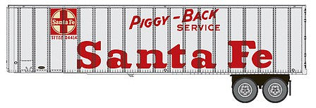 Walthers Scenemaster 2612 HO Scale Flexi-Van 40' Trailer 2-Pack - Assembled -- Santa Fe (Piggy Back Service; end doors)