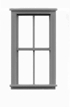 Tichy Trains 8025 HO 2/2 Dbl Hung Window w/Glazing & Shades 30"w x 62"h (12)