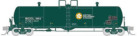 Rapido Trains 535012 N Scale Procor GP20 20,000-Gallon Tank Car 4-Pack - Ready to Run -- British Columbia Railway BC Rail (Company Service, green, Dogwood Logo)
