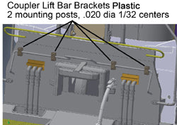 Cal Scale 729 Ho Loco Coupler Lift Bar Mount Blocks8Pk