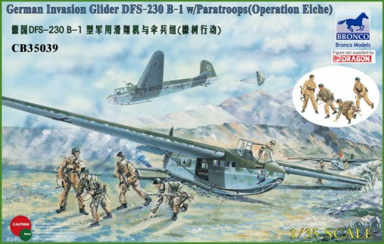 Bronco Models 35039 1/35 German DFS230B1 Tactical Assault Glider w/4 Paratroopers