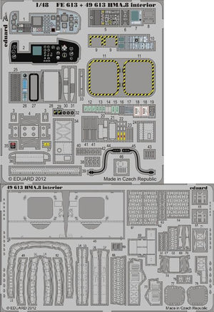 Eduard 49613 1/48 Aircraft- Lynx HMA8 Interior for ARX (Painted Self Adhesive) (D)