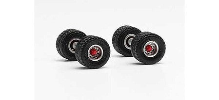 Herpa 876086 HO Scale Steel-Rim Wheelsets with Tires and Axles -- 12mm Trailer Tires - 2 Axles