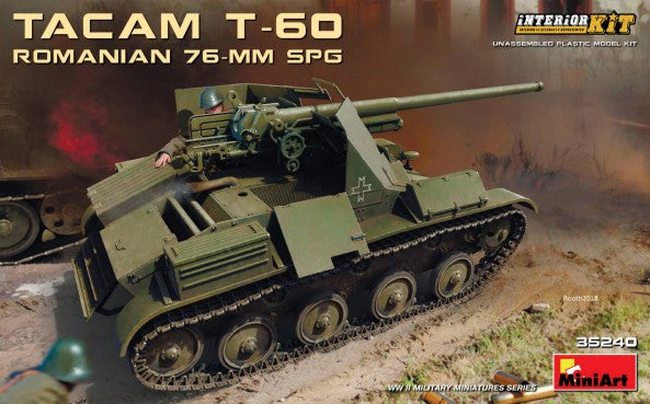 Miniart Models 35240 1/35 WWII Romanian Tacam T60 76mm SPG Tank w/Full Interior