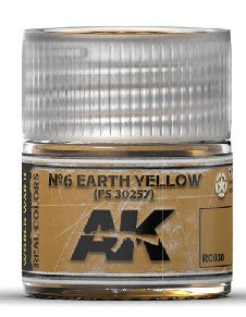 AK Interactive RC30 Real Colors: Nº6 Earth Yellow FS30257 Acrylic Lacquer Paint 10ml Bottle
