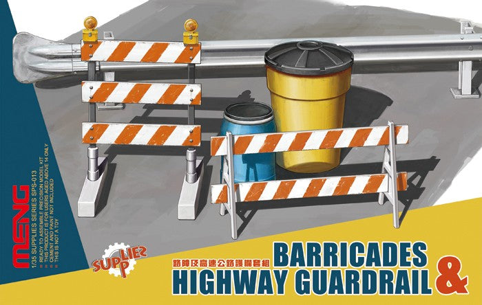 Meng Models SPS13 1/35 Barricades & Highway Guardrail Set