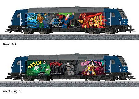 Marklin 36656 HO Scale Bombardier Traxx Class 285 Diesel - 3-Rail - Sound & Digital - Start Up -- Super Heroes (Color Graphics with Superman, Wonder Woman, Green Lantern, Etc