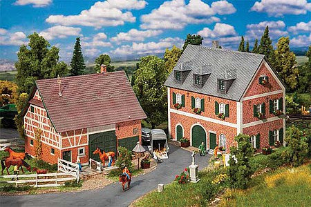 Faller 130542 HO Scale Stud Farm -- Kit - Includes House and Barn