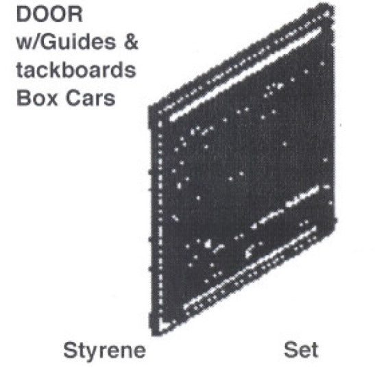 Details West 181 HO 8' Sliding Door w/Guides & Tackboards Boxcars (D)