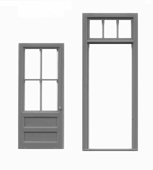 Tichy Trains 8119 HO Framed Door w/Transom 39"w x 92"h (3) (D)