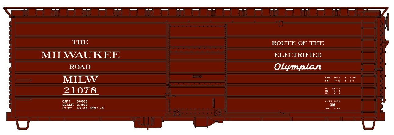 Accurail 3992 Ho 40'Sd Lds Boxcar Milw Elec Olympians