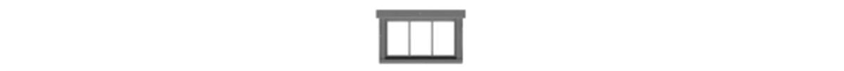 Tichy Trains 8243 HO 3-Pane Horizontal Window w/Fancy Trim, Glazing & Shades 44"w x 25"h (12) (D)