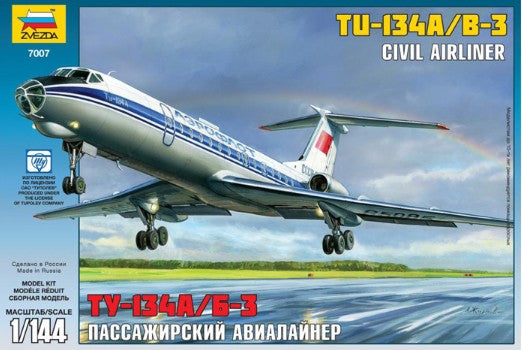 Zvezda 7007 1/144 Russian Tu134A/B3 Passenger Airliner