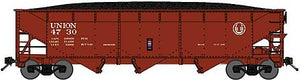 Bluford Shops 73961 N Scale 70-Ton Offset-Side 3-Bay Hopper with Load - Ready to Run -- Union Railroad (Boxcar Red)