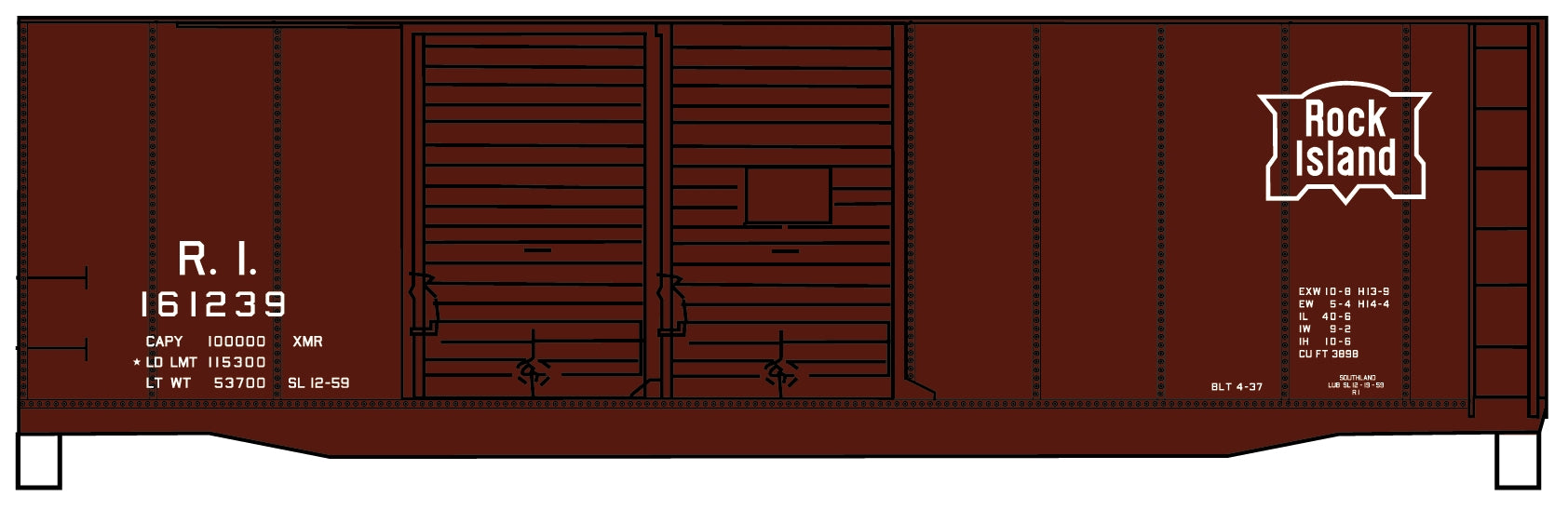 Accurail 3643 Ho 40' Dbl Door Boxcar Ri