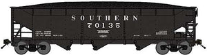 Bluford Shops 74002 N Scale 70-Ton Offset-Side 3-Bay Hopper with Load 2-Pack - Ready to Run -- Southern Railway (Appalachia Div., black)