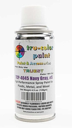 Tru-Color Paint 4045 All Scale Aerosol Spray Paint - 4.5oz 135mL Can -- Matte Navy Gray No. 5