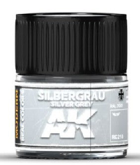 AK Interactive RC210 Real Colors: Silver Grey RAL7001 Acrylic Lacquer Paint 10ml Bottle