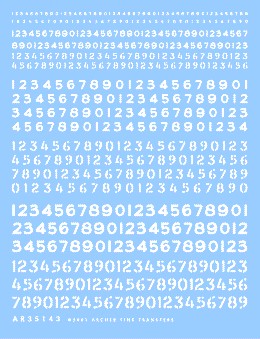 Archer Fine Transfers 35143W Generic Numbers (White) (no scale)