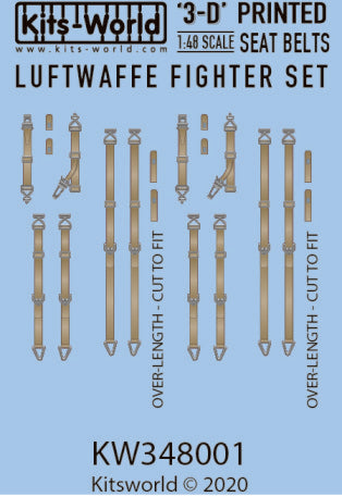 Warbird Decals (Kits World) 348001 1/48 3D Color Seatbelts WWII Luftwaffe Focke Wulf & Messerschmitt Aircraft