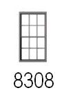 Tichy Trains 8308 HO 6/6 Dbl Hung Masonry Window w/Glazing & Shades 38"w x 68"h (12) (D)