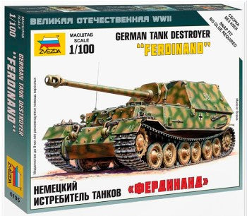 Zvezda 6195 1/100 WWII German Ferdinand Tank Destroyer (Snap)