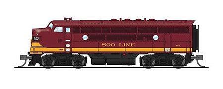 Broadway Limited 6850 N Scale EMD F3A - Sound and DCC - Paragon4 -- Soo Line 202B (maroon, gold)