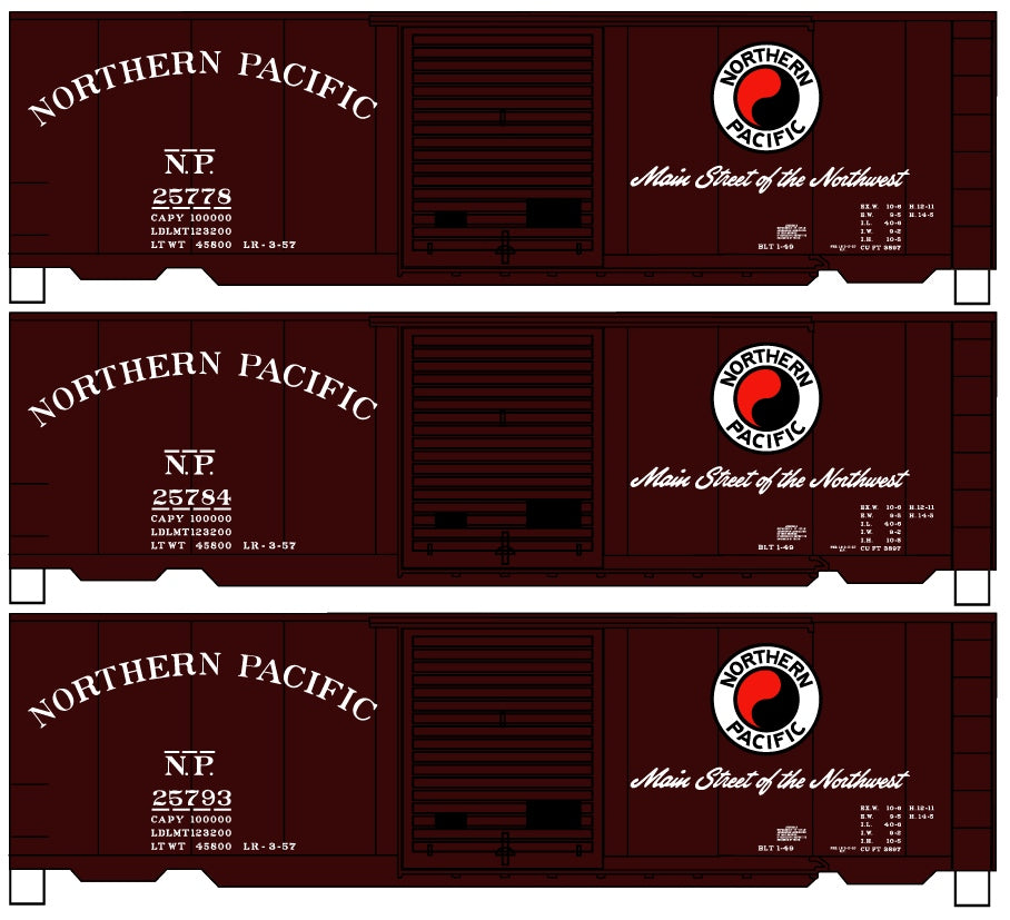 Accurail 8073 Ho 40'Ps-1 Boxcar Np 3#Set