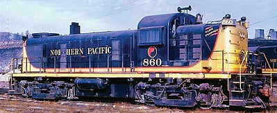Bowser 24676 HO Scale Alco RS3 w/LokSound & DCC -- Northern Pacific #855 (Canoe Scheme, black, yellow)