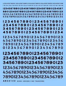 Archer Fine Transfers 35143B Generic Numbers (Black) (no scale)