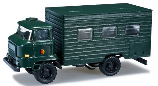 Herpa 744249 HO Scale Ifa L 60 Truck w/Box Body - Assembled -- East German Army (green)