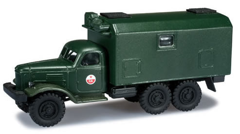 Herpa 744386 HO Scale Zil Box-Body Truck - Assembled -- Soviet Army (green)