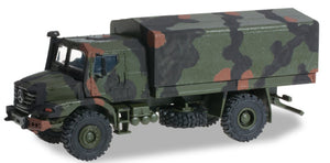 Herpa 744911 HO Scale Mercedes-Benz Zetros Armored Truck - Assembled -- Camouflage (green, black, brown)