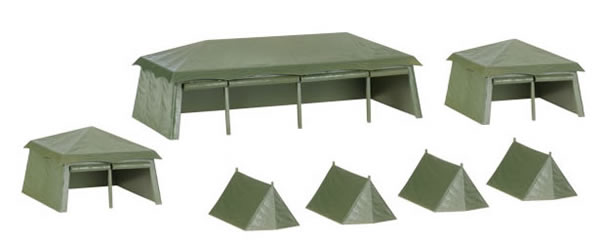 Herpa 745826 HO Scale Tents -- Kit pkg(7)