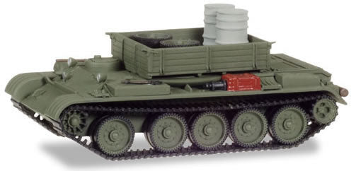 Herpa 745895 HO Scale T-54 Recovery Tank w/Open Load - Assembled -- German Army (green)