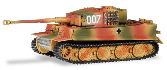 Herpa 746441 HO Scale Tiger Battle Tank - Assembled -- Battalion 101, Normandy, June 1944 (tri-color camouflage)