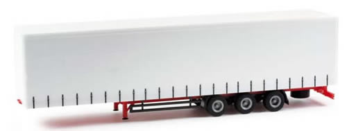 Herpa 75664 HO Scale Trailers Only -- Curtain Van (white)