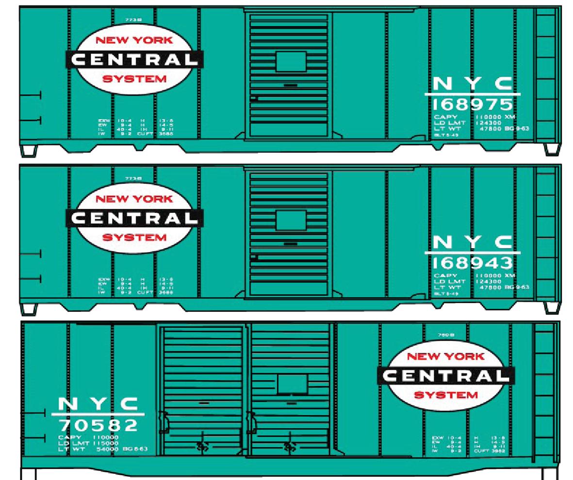 Accurail 8063 Ho 40'Steel Boxcar Nyc 3#Set