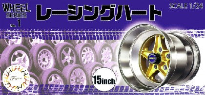 Fujimi 19342 1/24 Racing Haert 15” Tire & Wheel Set