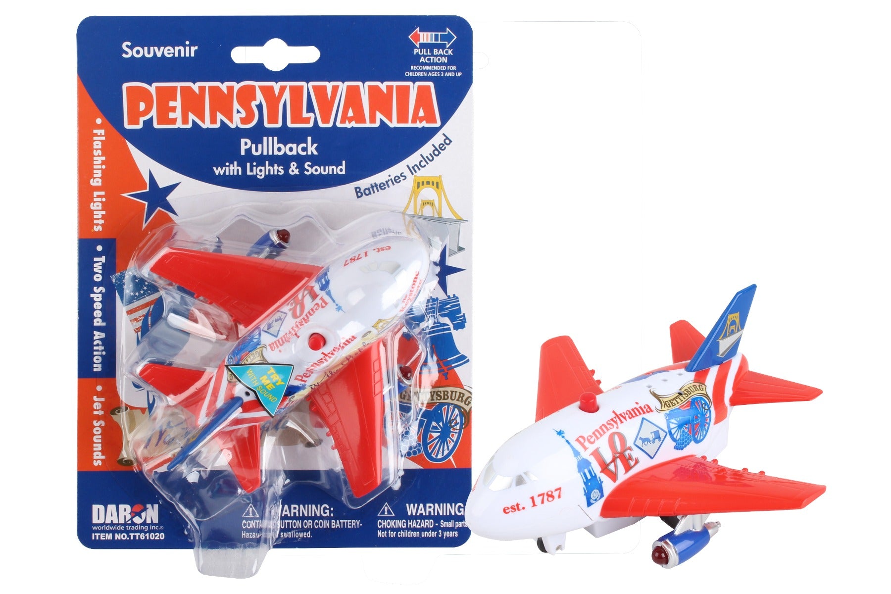 Daron Toytech TT61020 Pennsylvania Pullback W/Lights & Sound