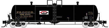 Rapido Trains 535003 N Scale Procor GP20 20,000-Gallon Tank Car 6-Pack - Ready to Run -- Procor Ltd. PROX Set 1 (As Delivered, black, yellow, Split P Logo)