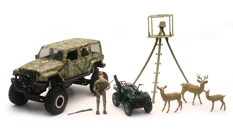 New-Ray 76546 1/18 Scale Jeep Wrangler Deer Hunting Playset Playset