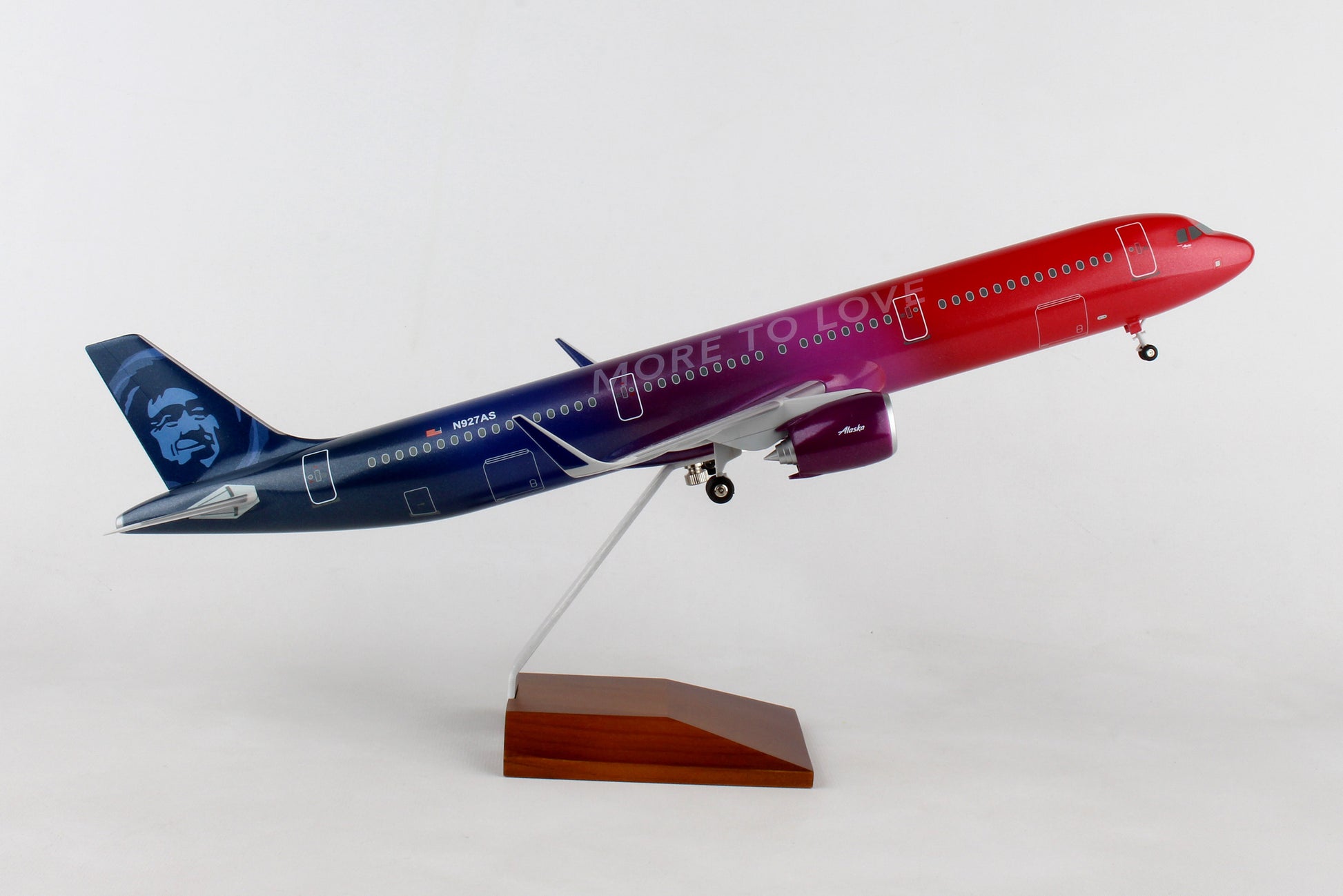 Skymarks Supreme SKR8413 Skymarks Alaska A321Neo 1/100 More To Love W/Wood Stand & Ge