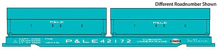 Walthers Proto 105249 HO Scale 50' Evans Cushion Coil Car - Ready to Run -- New York Central P&LE #42185 (Angled Hoods, Jade Green)