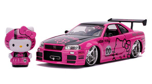 Jada Toys 31613 1/24 Scale Hello Kitty - 2002 Nissan Skyline Gt-R Bnr34