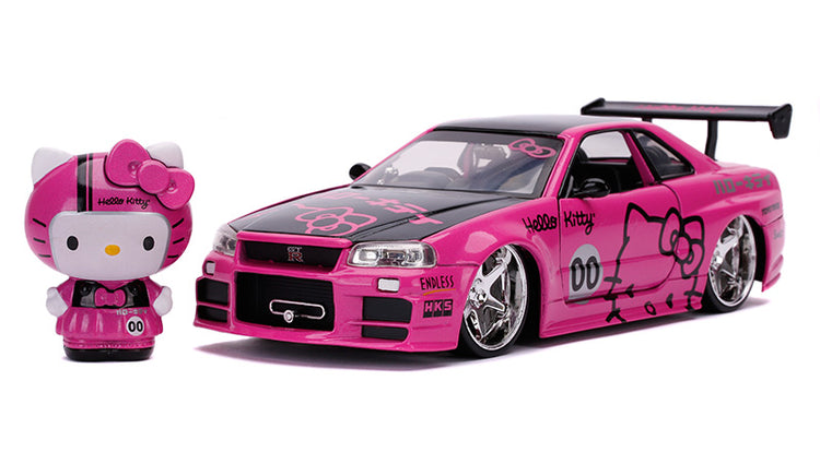 Jada Toys 31613 1/24 Scale Hello Kitty - 2002 Nissan Skyline Gt-R Bnr34