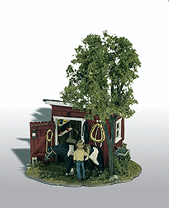 Woodland Scenics 106 HO Scale Mini-Scene(TM) Unpainted Metal Kit -- Tack Shed w/Horse