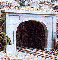 Woodland Scenics 1256 HO Scale Double-Track Tunnel Portal (Hydrocal Plaster Casting) -- Concrete