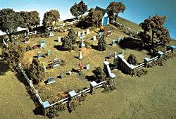 Woodland Scenics 131 HO Scale Complete Scene Kits (Unpainted Metal Castings & Scenery Materials) -- Maple Leaf Cemetery - 8 x 11" 20.3 x 27.9cm