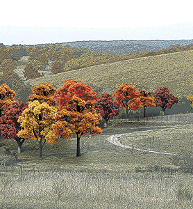 Woodland Scenics 1575 All Scale Fall Colors Deciduous Tree Pack - Ready Made Trees(TM) -- 3/4 to 2" 1.9 to 5.1cm pkg(38)